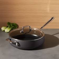 All Clad Ha1 Hard Anodized Non Stick 4 Qt Saute Pan With Lid Reviews Crate And Barrel Crate Barrel What To Cook
