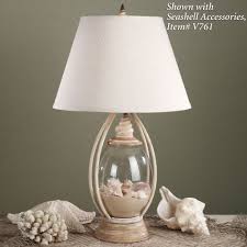 Sea Treasures Fillable Glass Table Lamp Beach House Decor Fillable Lamp Coastal Decor
