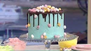 Juliet Sear S Egg Stravagant Easter Cake Easter Cakes Drip Cakes Mini Eggs Cake