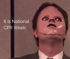 🚨 Please do not take CPR advice from Dwight Schrute. In a real emergency,  knowing how to perform CPR correctly can save a life. Take a class, get  certified, and remember these
