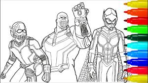 Endgame, guardians of the galaxy, avengers: Ant Man Thanos Wasp Superheroes Coloring Pages Colouring Pages For Kids With Colored Markers Youtube