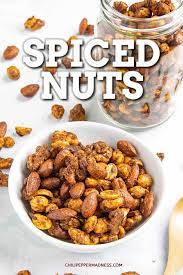 Spiced Nuts My Spiced Nuts Recipe Is Sweet And Spicy Made With Pecans Almonds And Peanuts With Smoky Chi Spiced Nuts Recipe Nut Recipes Roasted Nuts Recipe