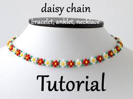 How do you make a daisy choker out of beads? Beading Tutorial Daisy Chain Beaded Bracelet How To Make Etsy