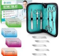 Kit de práctica de sutura para estudiantes de medicina, kit de sutura  incluye kit de herramientas y 16 hilos de sutura mixtos con agujas,  perfecto ...