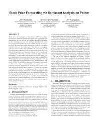 Quotes are delayed at least 20. Pdf Stock Price Forecasting Via Sentiment Analysis On Twitter