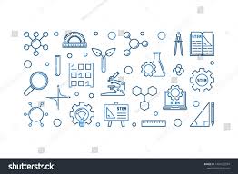 Science Technology Engineering And Math Vector Concept Outline Horizontal Banner Or Illustratio Math Vector Science Technology Engineering Math Science Icons