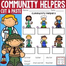 community helpers worksheets cut and paste teachers pay