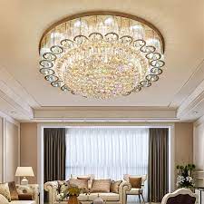 Enchanted gold (40 cm dia) ceiling crystal chandelier. Kalri Luxury Crystal Chandelier Led Ceiling Lamp Flush Mount Modern Pendant Lighting Fixtures For Living Room Bar Shop Dia 31 5 Buy Online In Bahamas At Bahamas Desertcart Com Productid 92657489
