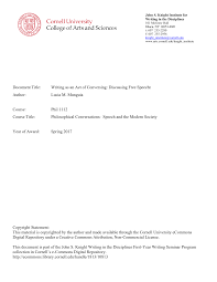 Document Title: Writing as an Act of Conversing: Discussing Free Speecht  Author: Lucia M. Munguia Course: Phil 1112 Course Title