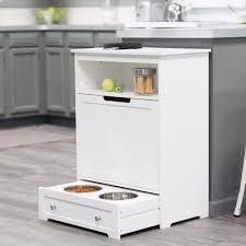 Pet Food Supplies Cabinet Feeder Storage Station Dog Cat Bowl Kitchen Furniture Pet Feeder Station Dog Food Station Food Storage Cabinet