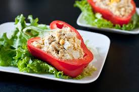 Hummus Meets Egg Salad Edible Perspective Delicious Healthy Recipes Stuffed Peppers Advocare Recipes