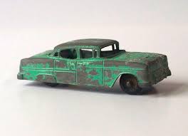 55 Chevy 1960s Metal Toy Car Vintage Shabby Green Finish Etsy Toy Car Metal Toys Vintage