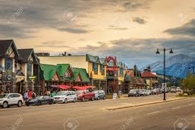 Jasper national park (alberta) is one of the canadian rocky mountain parks. Jasper Alberta Canada June 26 2017 Evening On The Streets Stock Photo Picture And Royalty Free Image Image 83515695