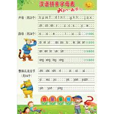 Primary School Pinyin Consonant Vowel Spelling Full Table