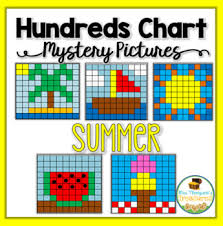 Summer Hundreds Chart Mystery Pictures Fun Math Activity