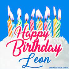 Happy birthday leon is a english album released on mar 2008. Happy Birthday Gif For Leon With Birthday Cake And Lit Candles Download On Funimada Com