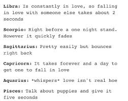 Based on this alone, they fall in love a little too quickly. Astrology On Twitter How Easily Do The Signs Fall In Love