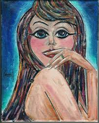 NEW oil painting Big Eyes TAMMY canvas modern original art 8x10 signed  Crowell $