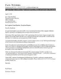 Logistics Cover Letter Sample Monster Com