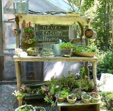 14 Creative And Functional Potting Bench Ideas Empress Of Dirt Rustic Potting Benches Potting Bench Garden Yard Ideas