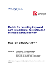 Maybe you would like to learn more about one of these? Pdf Models For Providing Improved Care In Residential Care Homes A Thematic Literature Review