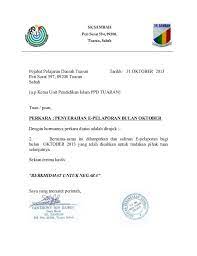 Contoh Surat Iringan E Pelaporan