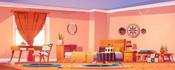 Designers for this space kept the fabric and the paint colors neutral in order to reflect the beautiful, arizona sunshine, but the rattan chairs and fur accent rug lend just a touch of. Free Vector Messy Bedroom In Boho Style With Bed Desk Chair Trash On Floor Dirty Blanket And Curtains