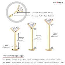 Diamond Cartilage Tragus Helix Monroe Nose Stud Earring 18g 16g Flat Back Push In Tragus Fake Ear Piercings Ear Jewelry