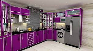 Rich purple kitchen cabinets make a bold statement, offering dynamic contemporary contrasts and color schemes. Top Glossy Purple Kitchen Cabinets India Best Kitchen Ideas Architecture Design