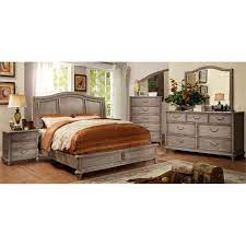 Watson rustic grey oak dresser. Foa Calpa 4pc Natural Solid Wood Bedroom Set Queen Nightstand Dresser Mirror Idf 7611q 4pc