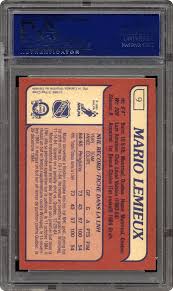 A mario lemieux rookie was selling in september and october for five hundred bucks roughly, and this is like an 8.5 out of 10, and. 1985 O Pee Chee Mario Lemieux Psa Cardfacts