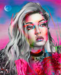 Joshua Benmore Gigi Hadid Painting Artwork Fine Art Portraits Artwork Painting Artwork