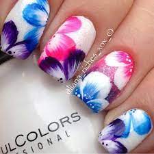 Stickers can be made at home by creating a design on a plastic sheet. 9 Simple Flower Nail Art Designs For Beginners Styles At Life Floral Nail Art Nail Designs Flower Nail Art