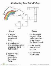 Patrick's day is celebrated every year on the 17th day of this month. St Patrick S Day Crossword Puzzle Worksheet Education Com