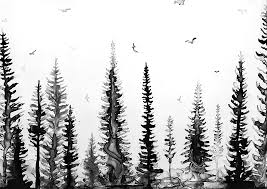 Acrylic Black And White Tree Painting Into The Woods A4 Acrylic Ink Painting On Yupo Paper Black And White Tree Painting Sale Price 15 Off Ori Original Art Canvas Painting Diy Forest Art