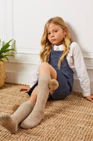Girls Everest Knee High Socks With Faux Fur Pompom Kids Outfits Girls Girls Fashion Tween Cute Girl Dresses