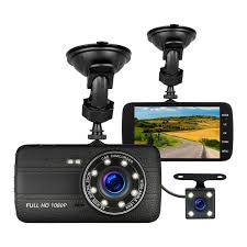 4 Dual Lens Car Camera Touch Screen Dvr Video Dash Cam Recorder 1080p Parking Monitor 170 Front Rear Dash Camera With 8 Led Light Super Night Vision Motion Detection Wdr G Sensor Universal