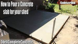 Diy How To Pour A Concrete Shed Slab Concrete Sheds Concrete Shed