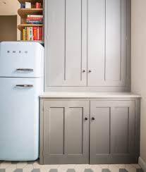 Quirky Retro Style Shaker Kitchen Utility Cabinets Shaker Style Kitchens And Smeg Fridge