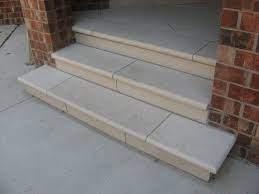 Square concrete block with no large chips or breaks Coping Stair Treads Indiana Limestone Bullnosed Treads Www Earthworksstone Net Stairs Stair Treads Stairways