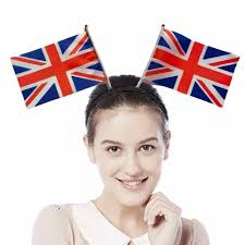 Diadema con bandera de la Unión Jack, accesorios para el cabello con lazo y  bandera británica, para aniversario, 2023