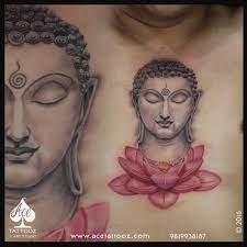 Buddhadone 2 weeks ago on sylvester ! Buddha Tattoo On Lotus Flower Ace Tattooz Art Studio Mumbai India