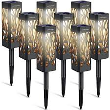 Amazon Com 6pcs Solar Pathway Garden Lights Outdoor Decorative Stakes Waterproof Led Landscape Lighting For Lawn Walkway Patio Yard 8 Lumens Garden Outdoor