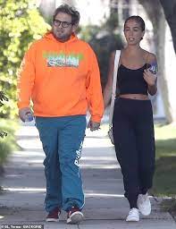 Jonah hill (20 of december 1983). Jonah Hill Rocks Neon Orange Hoodie While Holding Hands With Girlfriend Gianna Santos In La Daily Mail Online Orange Hoodie Jonah Hill Jonah Hill Girlfriend