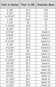 nfinity cheer shoe size chart best picture of chart