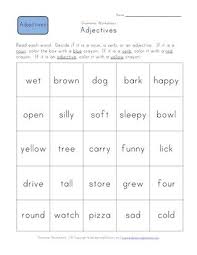 Identify Adjectives Worksheet Nouns Worksheet Verb Worksheets Nouns And Verbs