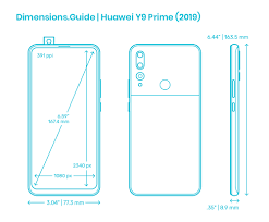 Huawei y9 prime is here to make its mark in a segment dominated by xiaomi redmi note 7 pro. Huawei Y9 Prime 2019 Dimensions Drawings Dimensions Com