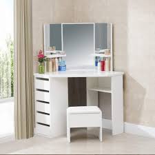 Tukailai white corner curved dressing table makeup desk with 5 drawer 3 mirror and stool makeup vanity table bedroom furniture with 25mm thick gloss table top 4.5 out of 5 stars 381 £103.99 £ 103. Tukailai White Corner Curved Dressing Table Makeup Desk With 5 Drawer 3 Mirror And Stool Makeup Vanity Table Bedroom Furniture With 25mm Thick Gloss Table Top Buy Online In Maldives At Maldives Desertcart Com
