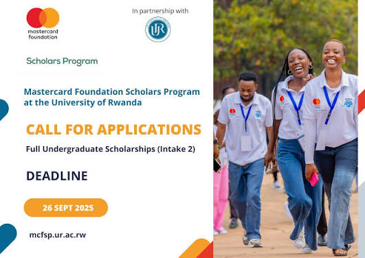 The deadline to apply for Mastercard Foundation Scholarships at the @Uni_Rwanda is tomorrow, 26 Sept 2025. Check the eligibility criteria here: ur.ac.rw/IMG/pdf/call_f… And apply through the online portal: mcfsprecruitment.ur.ac.rw/public-home?We… For ...