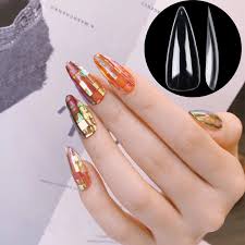 This shape won't work unless you add acrylics or gel. Nadeco Full Cover 500pcs Acrylic Long Stiletto Pointed Sharp False Nails Artificial Fingernail Nail Buy Plain Artificial Nails Stiletto Nail Tips False Nails 500 Product On Alibaba Com